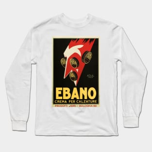 Ebano Leather Cream Art Deco Advertisement Vintage Italy Advertising Long Sleeve T-Shirt